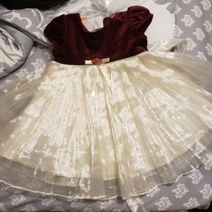 dress formal for 12month baby girl burgundy and off white